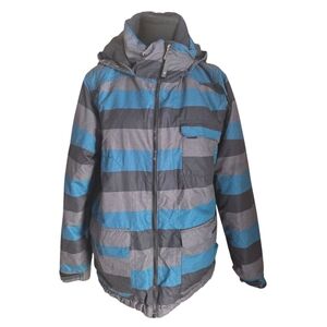 Burton Kids Jacket in Blue and Gray Stripes Size XL  14-16
